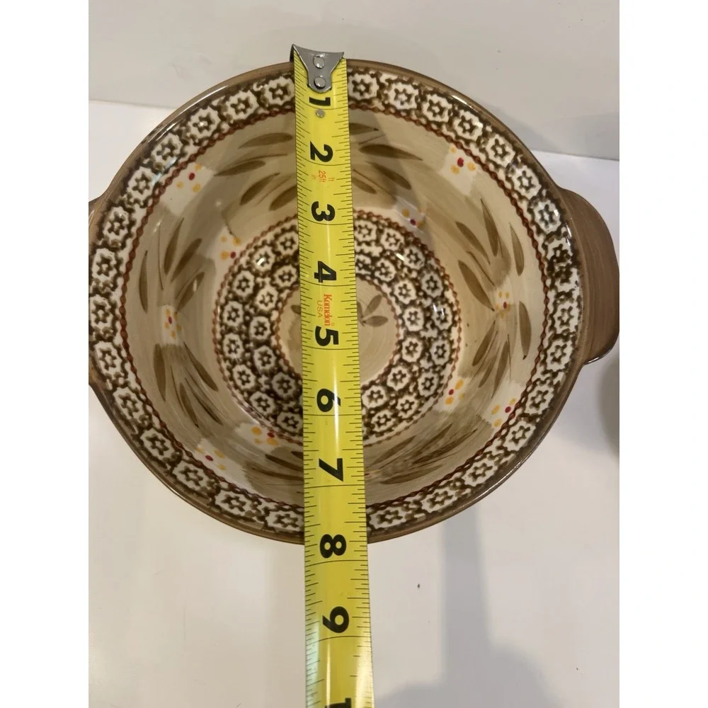 Temptations Ovenware Old World Brown Handles 1 Qt & 1.5 Qt Mixing Serving Bowls